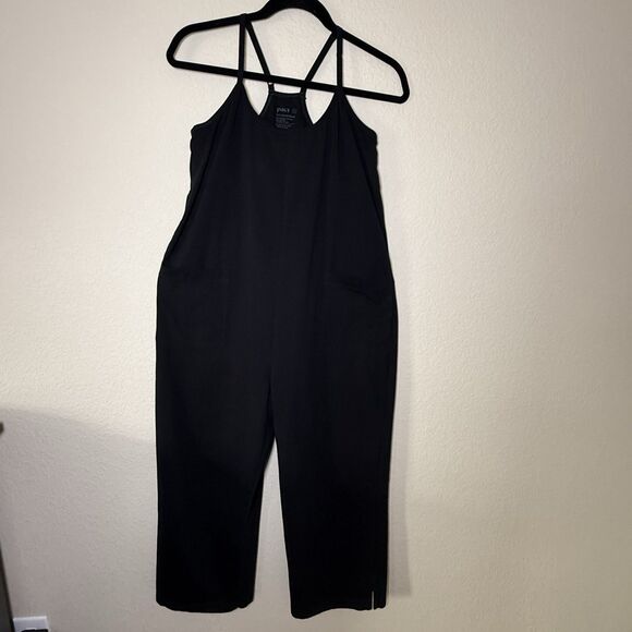 Pact Women’s Tank Jumpsuit Black with Shelf Bra Size Small Organic Cotton - Picture 2 of 7